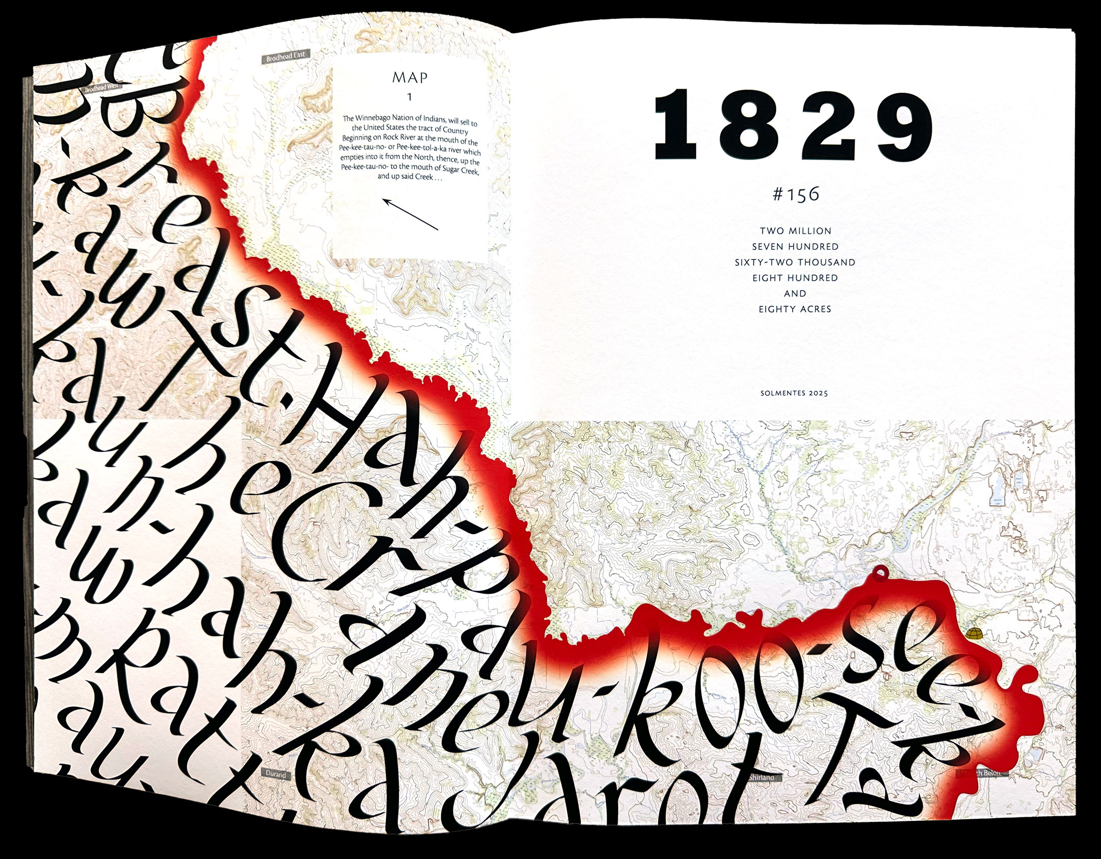Opening spread from book 1829